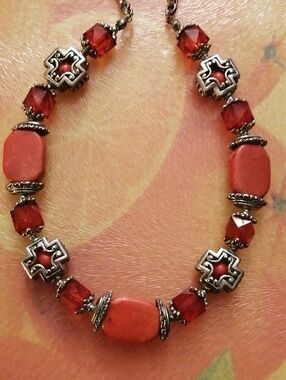 Ethnic Vintage Statement Necklace 17" Long